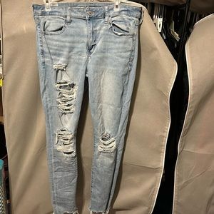 American Eagle light wash distressed jeans